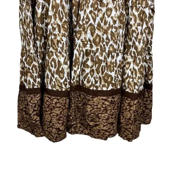 Soft Surroundings Womens Brown Leopard Print Kara‎ Dress 1X (18W-20W) NWT